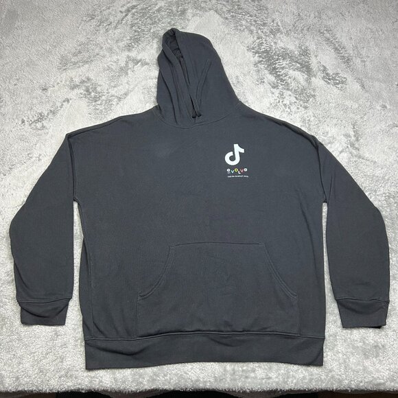 Tik Tok Hoodie Mens Large Black Pullover Evolve Summit 2022 Social Media - Picture 1 of 8